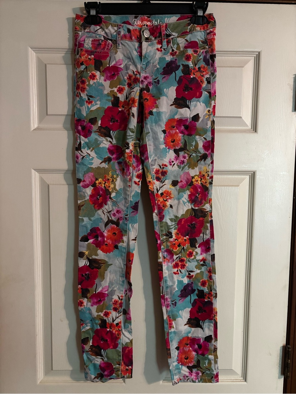 🌸 Aeropostale Ashley Ultra Skinny Floral Jeans Sz 0 🌸